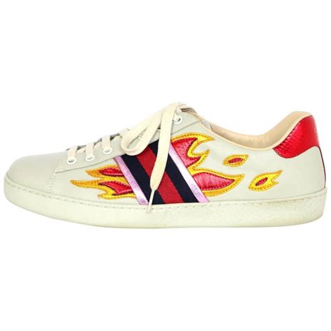 gucci flame shoes white|white gucci shoes sale.